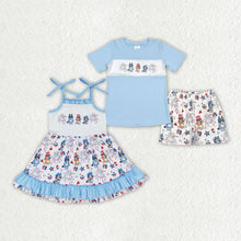 Load image into Gallery viewer, Baby Girls 4th Of July Dog Sibling Dresses Sets