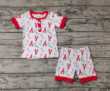 Load image into Gallery viewer, Baby Boys Red Crawfish Shirt Shorts Pajamas Clothes Sets