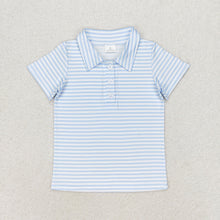 Load image into Gallery viewer, Baby Boys Pink Stripes Short Sleeve Buttons Tee Shirts Tops