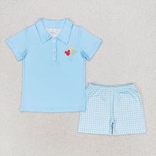 Load image into Gallery viewer, Baby Boys Blue Mouse Balloons Sibling Brother Rompers Clothes Sets