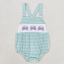 Load image into Gallery viewer, Baby Boys Blue Crabs Sibling Brother Rompers Shorts Clothes Sets