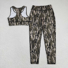 Load image into Gallery viewer, Adult Women Camo Vest Top Pants Yogo Sports Clothes Sets