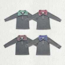 Load image into Gallery viewer, Baby Boys Plaid Long Sleeve Sibling Brother Pullover Tee Shirt Tops