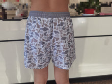 Load image into Gallery viewer, Adult Man Grey Camo Bottom Trunk Drawstrings Shorts Swimwear