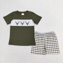 Load image into Gallery viewer, Baby Boys Leopard Deer Green Shirt Shorts Outfits Clothes Sets