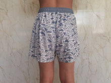 Load image into Gallery viewer, Adult Man Grey Small Camo Bottom Trunk Drawstrings Shorts Swimwear