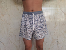 Load image into Gallery viewer, Adult Man Grey Small Camo Bottom Trunk Drawstrings Shorts Swimwear