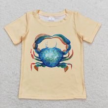 Load image into Gallery viewer, Baby Boys Crab Yellow Short Sleeve Tee Shirts Tops