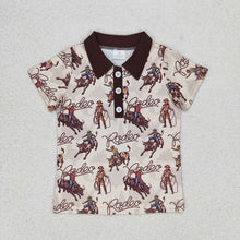 Load image into Gallery viewer, Baby Boys Rodeo Buttons Western Horse Tee Tops Pullovers
