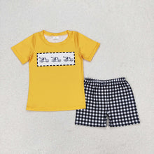 Load image into Gallery viewer, Baby Boys Trucks Short Sleeve Tee Checkered Shorts Clothes Sets