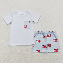 Load image into Gallery viewer, Baby Boys Girls 4th Of July Flags Sibling Rompers Clothes Sets
