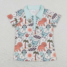 Load image into Gallery viewer, Baby Boys Dinosaurs Short Sleeve Buttons Tee Shirts Tops