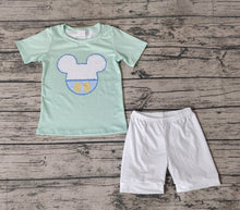 Load image into Gallery viewer, Baby Boys Green Short Sleeve Cartoon Head Shirt Shorts Clothes Sets