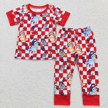 Load image into Gallery viewer, Baby Boys Blue Dogs Shirt Top Pants Pajamas Clothes Sets