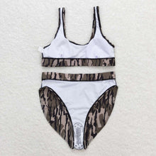 Load image into Gallery viewer, Adult Women Green Camo Top Bottom Swimsuits Sets