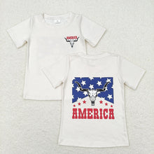 Load image into Gallery viewer, Baby Boys Cow 4th Of July Short Sleeve Tee Shirts Tops