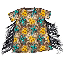 Load image into Gallery viewer, Baby girls western tassel faith dresses