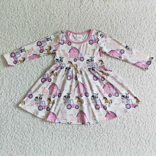 Load image into Gallery viewer, Baby girls farm pink long sleeve dresses