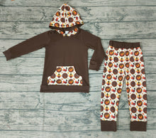 Load image into Gallery viewer, Baby boys turkey hoodie thanksgiving pants clothes sets