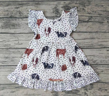 Load image into Gallery viewer, Baby girls cow dots ruffle dresses