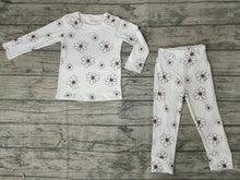 Load image into Gallery viewer, baby girls white flowers fall pajamas clothes sets