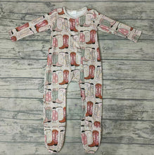 Load image into Gallery viewer, Baby kids fall zip pink boots rompers