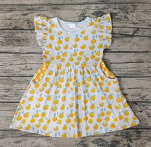 Load image into Gallery viewer, Baby girls summer peach pocket knee length dresses