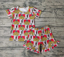 Load image into Gallery viewer, Baby girls cowboy western ruffle summer pajamas