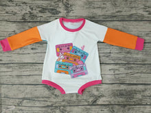 Load image into Gallery viewer, Baby girls sing tape long sleeve rompers