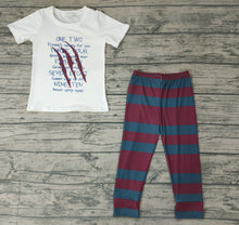 Load image into Gallery viewer, Baby boys Halloween one two stripe pants clothes sets