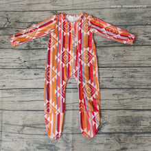 Load image into Gallery viewer, Baby girls western pink aztec rompers