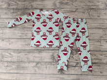 Load image into Gallery viewer, Baby Kids Christmas green cow pajamas clothing sets