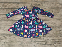 Load image into Gallery viewer, Baby Girls Christmas Unicorn Flamingo Knee Length Dresses