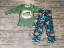 Load image into Gallery viewer, Baby boys dinosaur Christmas pants sets