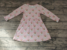 Load image into Gallery viewer, Baby girls Christmas pink santa long sleeve dresses
