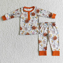 Load image into Gallery viewer, baby boys ghost pumpkin Halloween pajamas sets