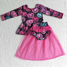 Load image into Gallery viewer, Baby Girls Halloween pumpkin tutu bummie skirts sets