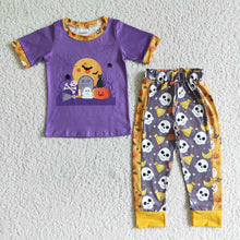 Load image into Gallery viewer, Baby boys Halloween ghost pumpkin pants sets
