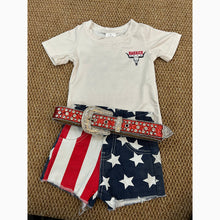 Load image into Gallery viewer, Baby Girls 4th Of July Shirt Top Stars Denim Shorts Clothes Sets
