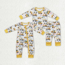 Load image into Gallery viewer, Baby Boys Digger Christmas Tree Bamboo Rompers Pajamas Clothes Sets
