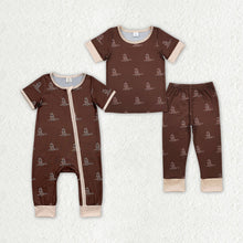 Load image into Gallery viewer, Baby Boys Brown Camo Duck Sibling Rompers Pajamas Clothes Sets