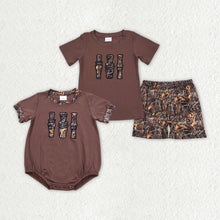 Load image into Gallery viewer, Baby Boys Brown Camo Duck Call Rompers Sibling Brother Clothes Sets