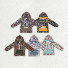 Load image into Gallery viewer, Baby Boys Brother Sibling Bottomland Camo Hooded Zip Pocket Fall Pullovers Tops
