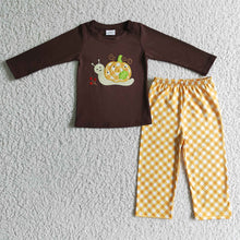 Load image into Gallery viewer, Baby boys snail pumpkin pajamas pants clothes sets