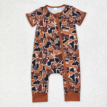 Load image into Gallery viewer, Baby BoysBrown Camo Sibling Rompers Pajamas Clothes Sets