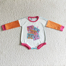 Load image into Gallery viewer, Baby girls sing tape long sleeve rompers