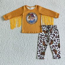 Load image into Gallery viewer, Baby Girls fall tassel scarecrow legging pants sets
