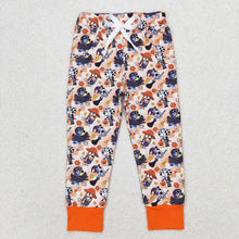 Load image into Gallery viewer, Baby Boys Halloween Dogs Orange Checkered Pants