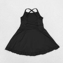 Load image into Gallery viewer, Baby Girls Black Knit Knee Length Active Wear Dresses