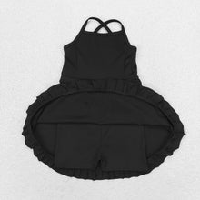 Load image into Gallery viewer, Baby Girls Black Knit Knee Length Active Wear Dresses